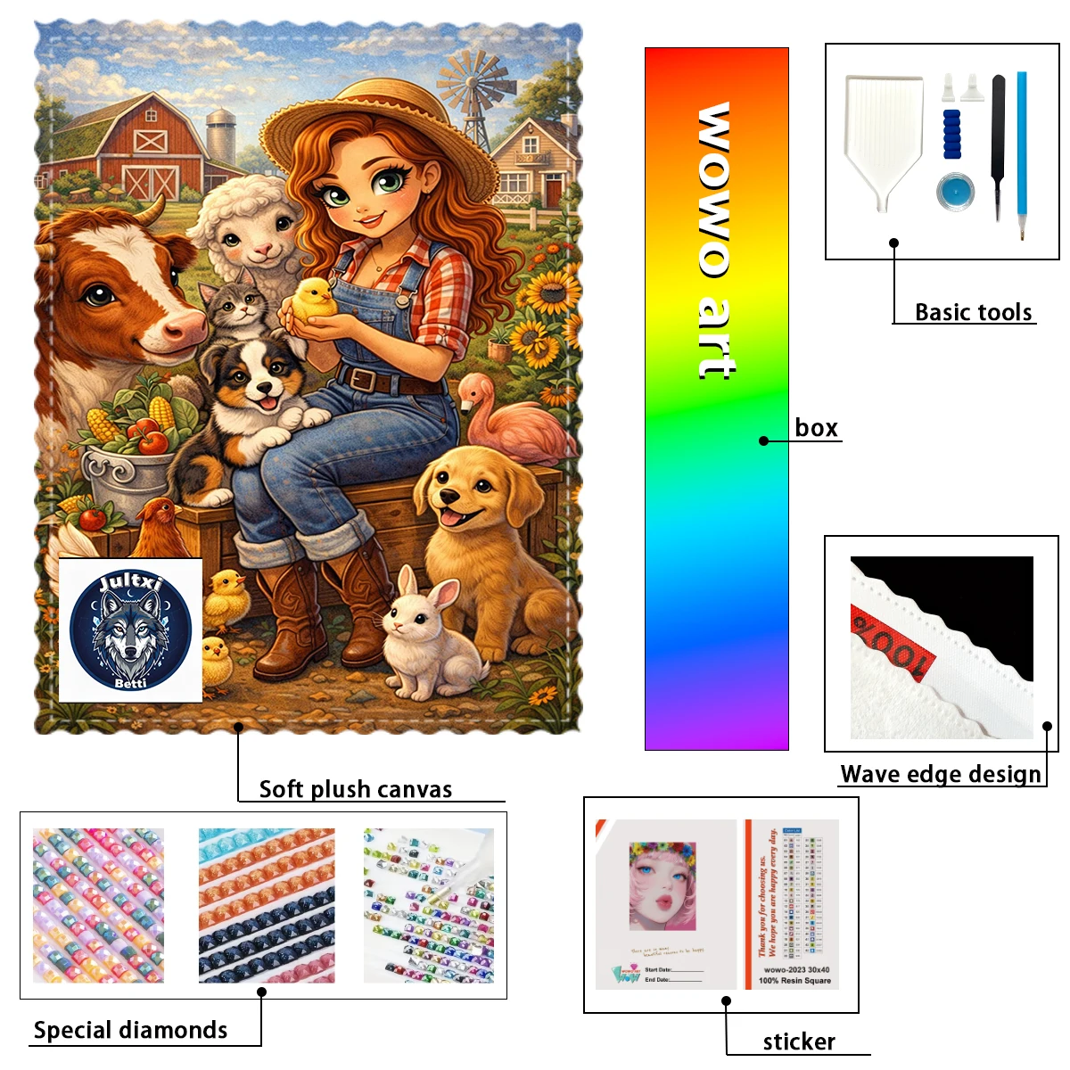 

【Betti_ Diamond Art】Granja Feliz Crystal AB Rhinestone FD Rhinestone Perfect Resin Diamond