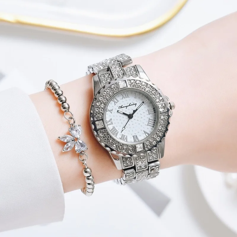 Ladies Watch Diamond-studded Metal Bracelet Quartz Bracelet Gold Bracelet Crystal Wristwatches Great Gift Relojes Mujer