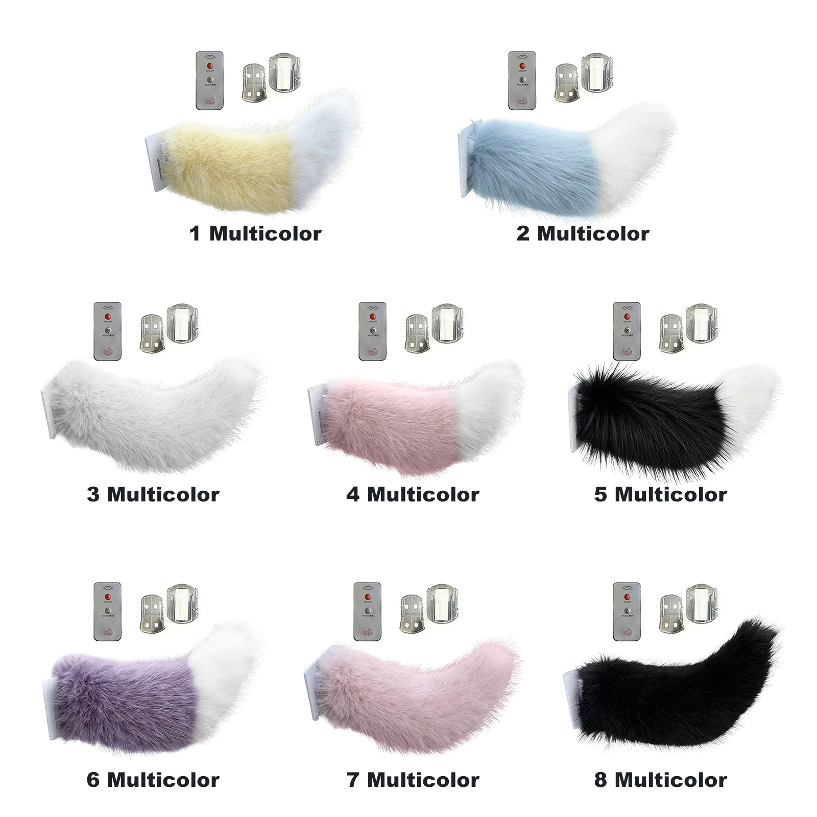 Remote Control Cute Fuzzy Wagging Moving Tail Easy To Install Vehicle Electric Tail for Auto Trunk Charm Cosplay Accessory