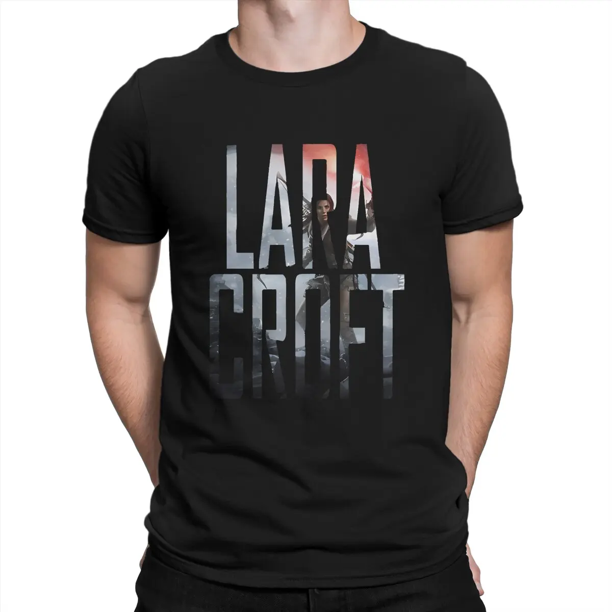 Humorous Lara Croft Text T-Shirts Men Crewneck Cotton T Shirt Tomb Raider Short Sleeve Tee Shirt Party Clothing