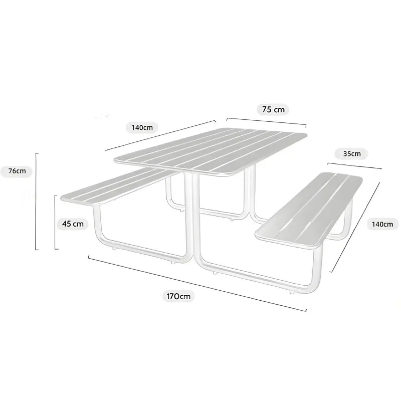 Shopping mall square open-air leisure chair coffee milk tea shop integrated one-piece table and chair simple modern