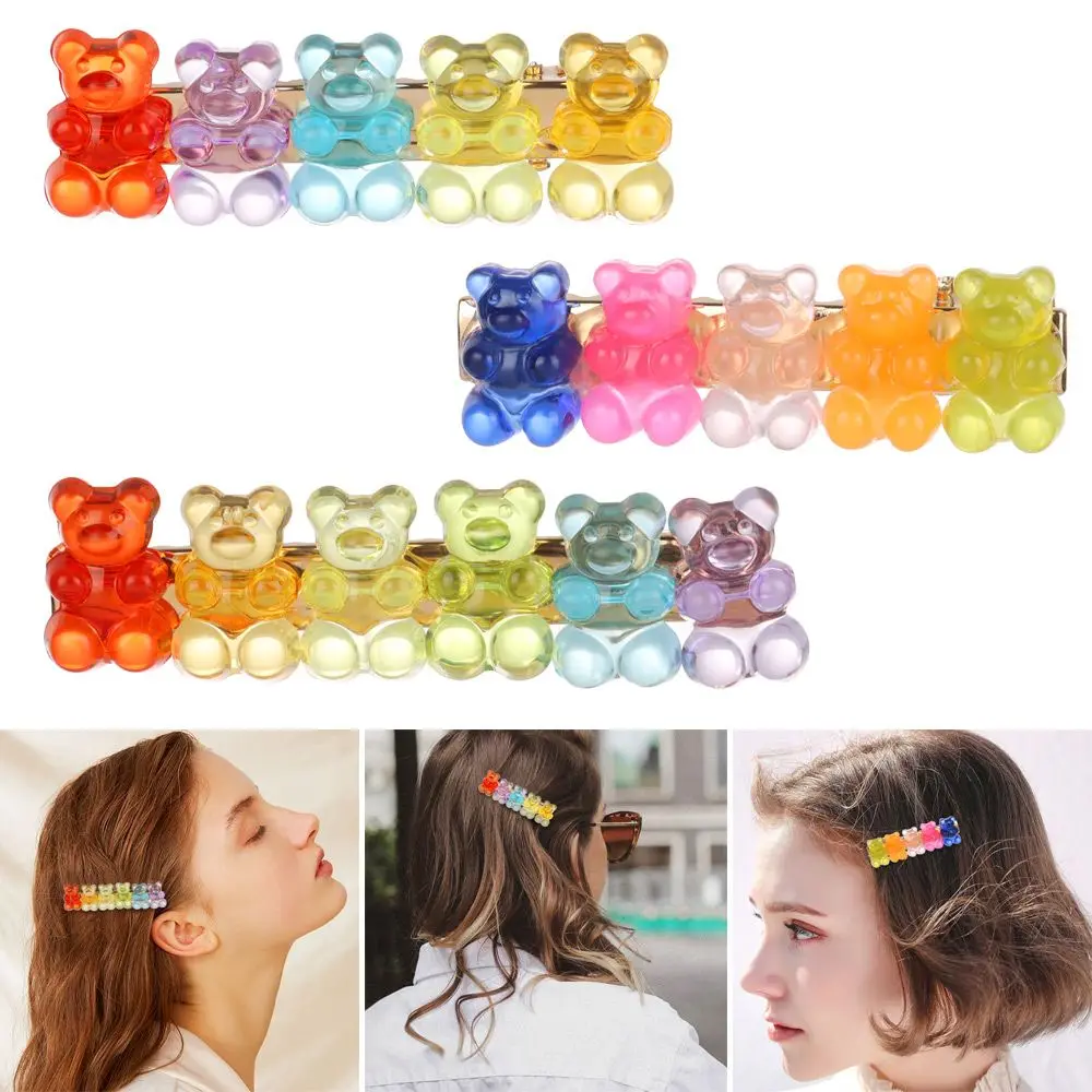 Gift Gummy Headwear Duckbill Hair Accessories Candy Color Jelly Bear Hairpin Barrette Colorful Hair Clip