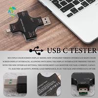 A09E-2 In 1 Type C USB Tester Color Screen LCD Digital Multimeter, USB C Voltage Current Voltmeter Ampere Voltmeter