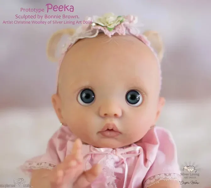 NPK 16inch Unfinished Unpainted  Reborn Doll Kit Peeka DIY Doll parts with Belly and Cloth Body