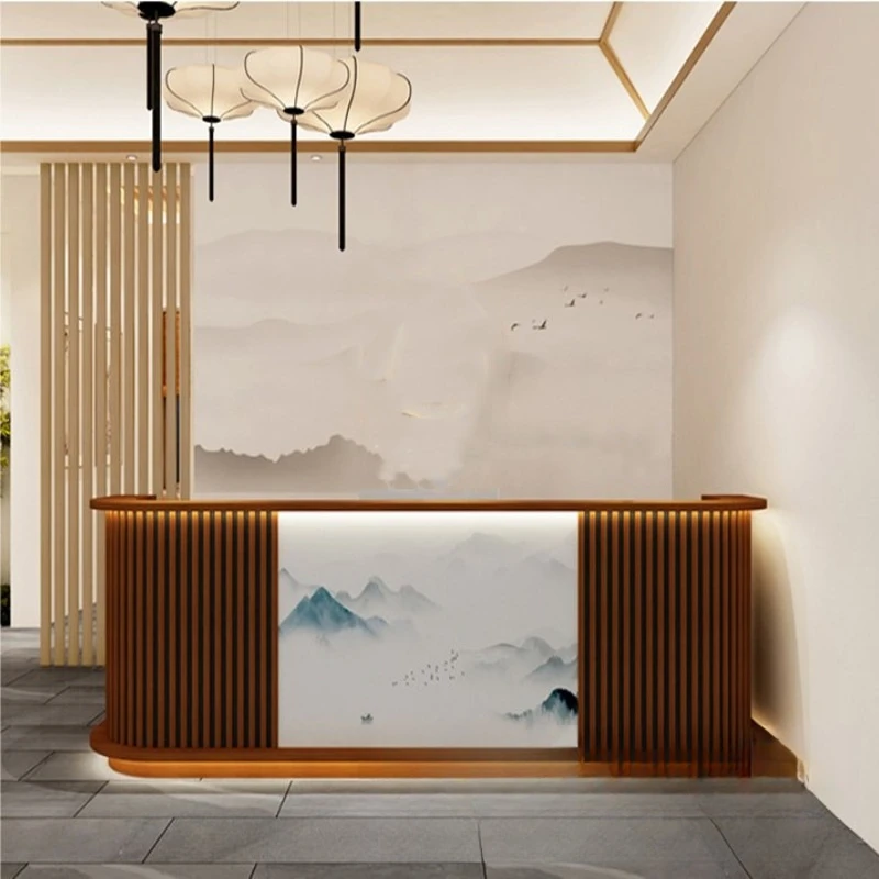 Curved checkout page Reception desk Bar Barber Shop Caier Shop Beauty Salon Welcome Desk