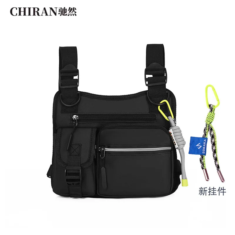Waterproof Oxford multi-purpose men's tactical chest bag, cycling vest bag, camouflage sports reflective lightweight backpack