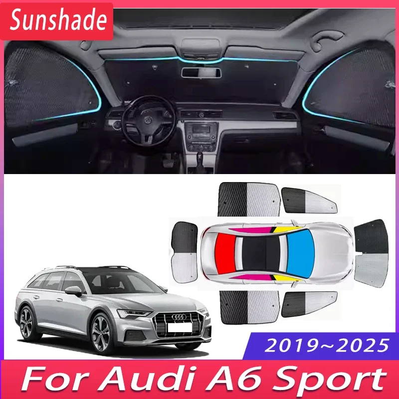 

Автомобильный солнцезащитный козырек для Audi A6 Sport C8 2019 ~ 2025 2020 2021, автоизоляционный солнцезащитный козырек, козырек на лобовое стекло, автомобильные аксессуары