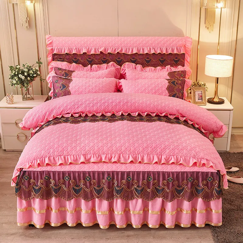 Set di biancheria da letto copripiumino in velluto trapuntato nordico Set di biancheria da letto matrimoniale Queen King di lusso Copripiumino in