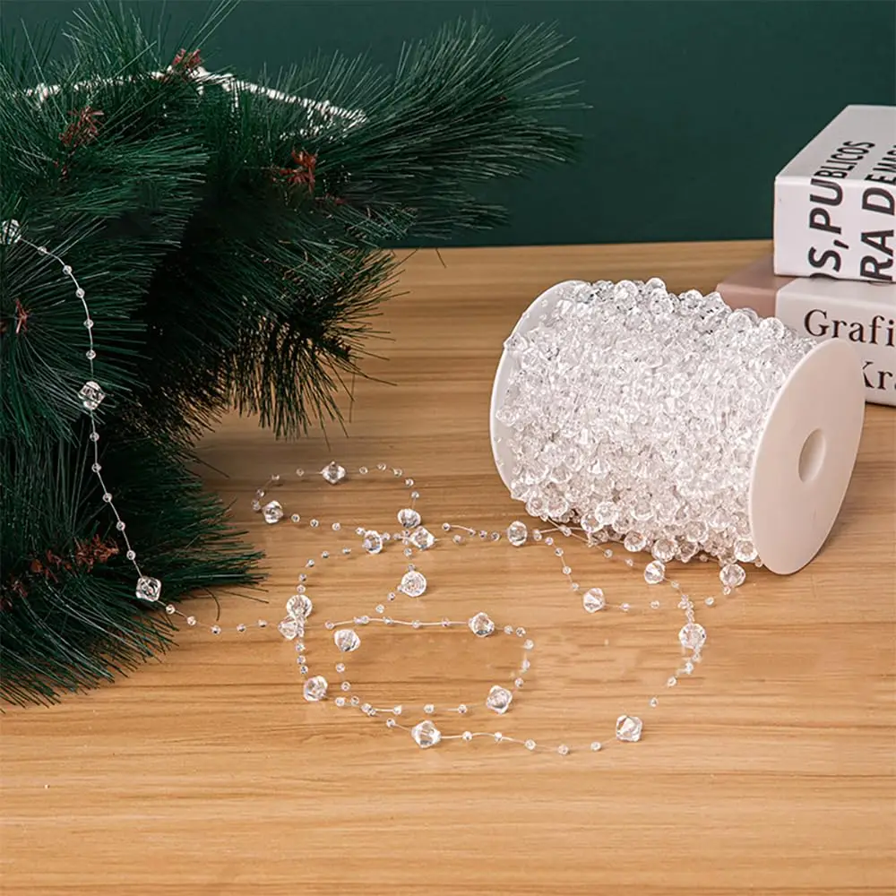 2026 Weihnachtsdekoration Perlenschnur Klare Farbige Runde Diamantförmige Perlenschnur für Erntedankfest Halloween Geburtstag – Detail 5