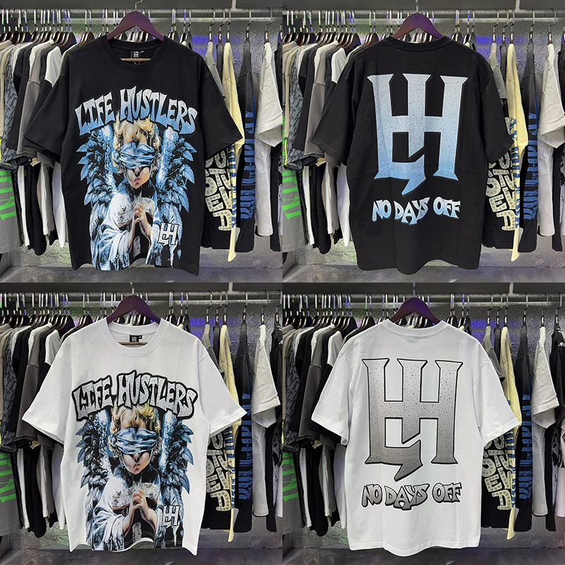 

Life Hustlers Short Sleeve High Street Casual Letter Print Summer Streetwear Top
