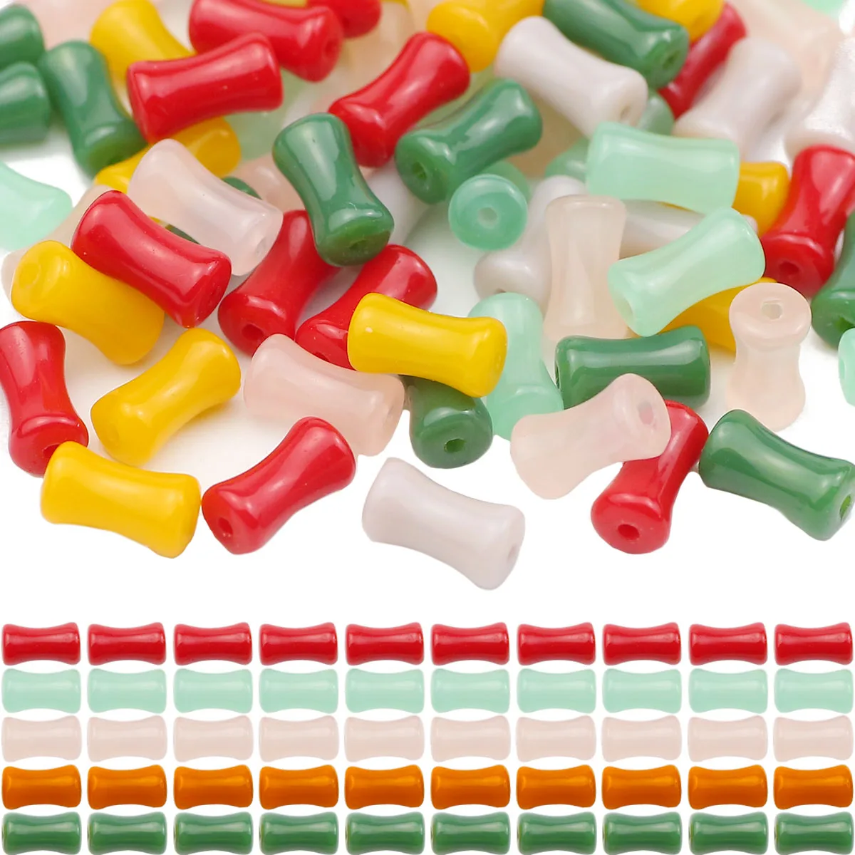 4x8 مللي متر 40-200 قطعة شكل الخيزران كريستال مختلط اللون الخرز فضفاض الفواصل لصنع المجوهرات Chamrs بها بنفسك Chamrs سوار إكسسوارات عقد