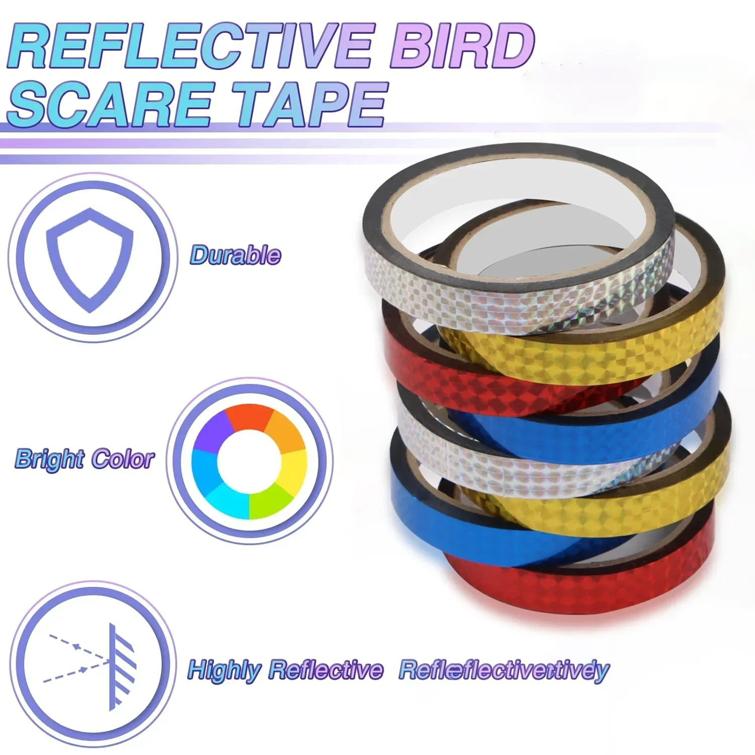 Prism Tape Holographic Metalized Reflective Adhesive Masking Tape for Detailing Accent Wall Decor Art Craft