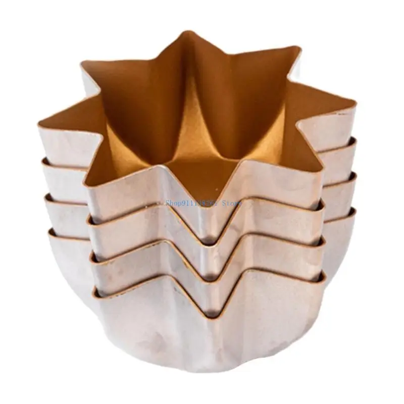

H05E 4Pcs Eggs Tart Molds Aluminium Small Tart Pans Cupcakes and Muffins Cups