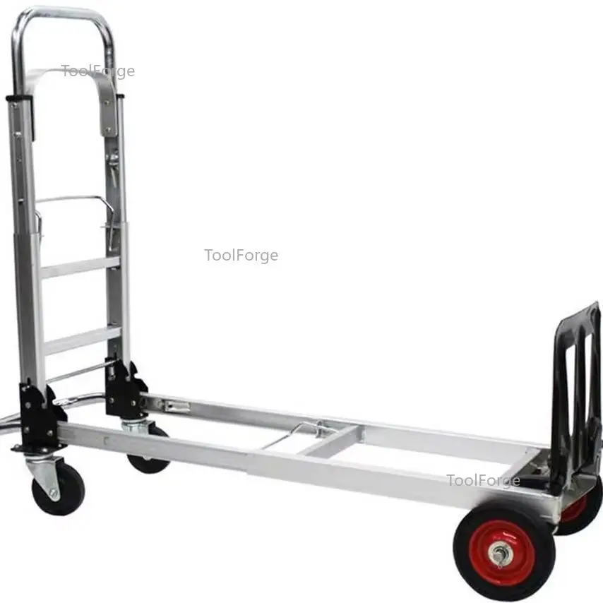 

200KG Portable Shopping Flat Trailer Trolley Folding Truck Barrow Cart Travel Luggage Shopping Cart