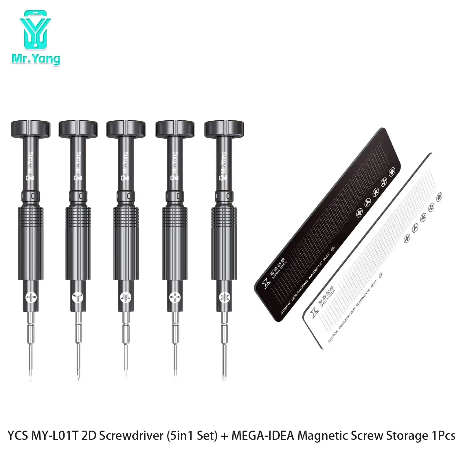 YCS Mr.Yang 2D Präzisions-Schraubendreher-Set, Handwerkzeug, starke magnetische Legierung, superharter Bit für die Reparatur und Demontage von Mobiltelefonen und Leiterplatten. – Detail 7