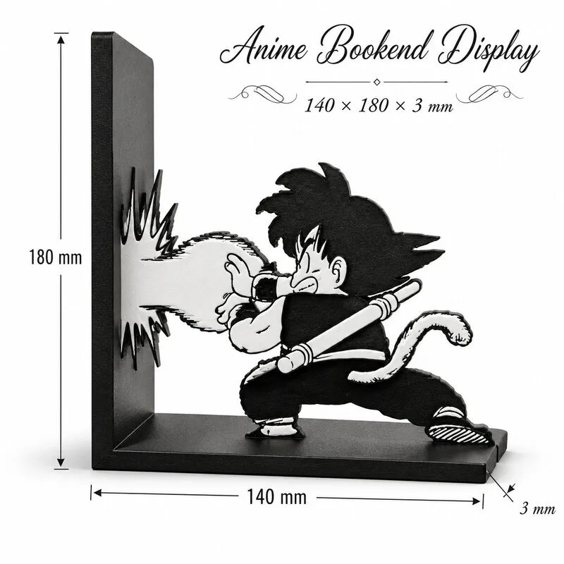 Anime Dragon Ball Goku Kamehameha Bookend 3D Decorative Book Support Desktop Book Stopper Book Lover Collection Ornament Gift