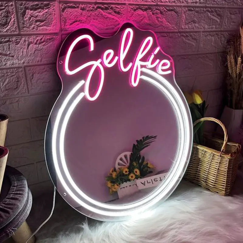 Custom Light Emitting Diode Neon Mirror