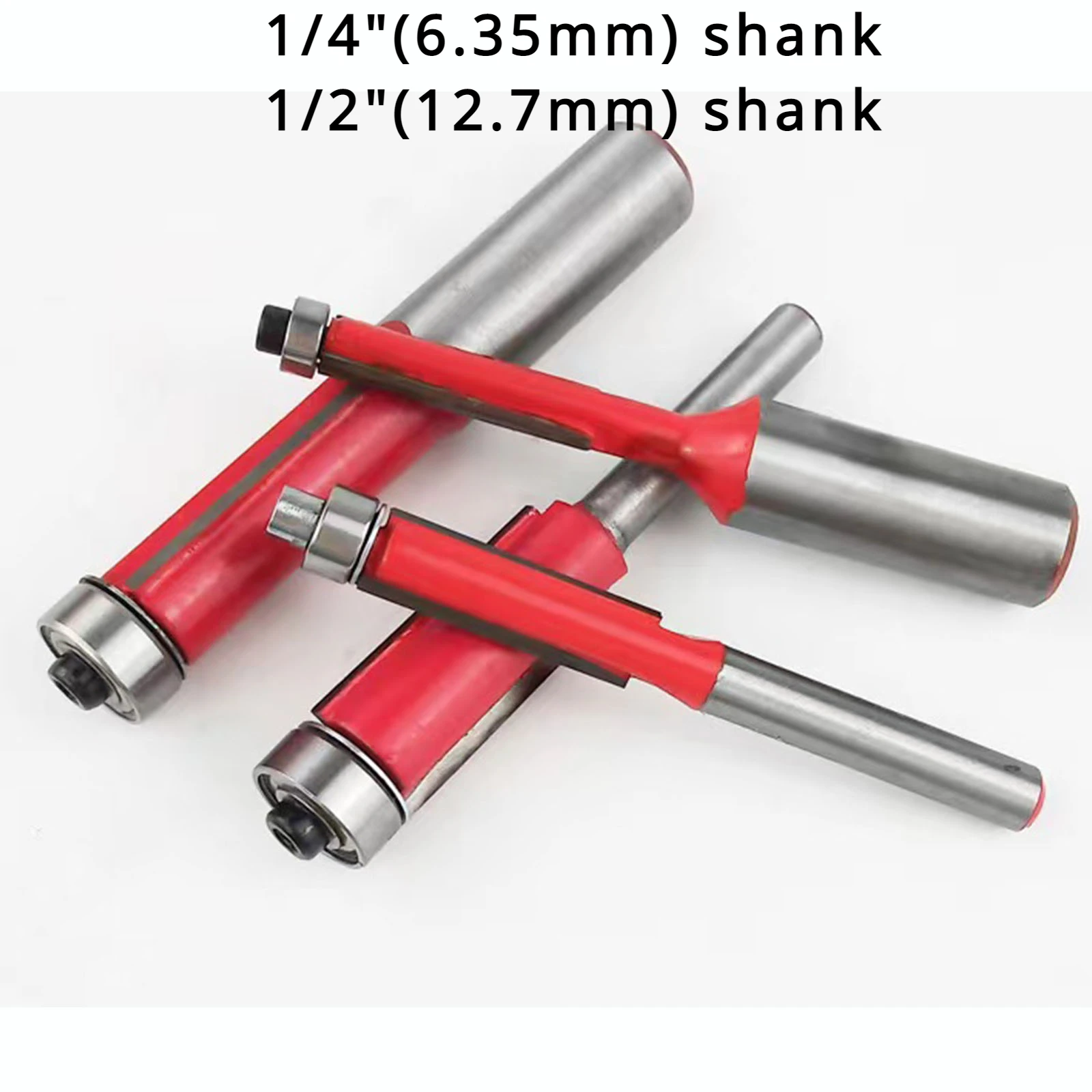 

2pcs Carbide 1/4" 1/2" Shank Woodworking Milling Cutter Double Edged Straight Blade Trim Router Grooving Tool CNC 6.35mm 12.7mm