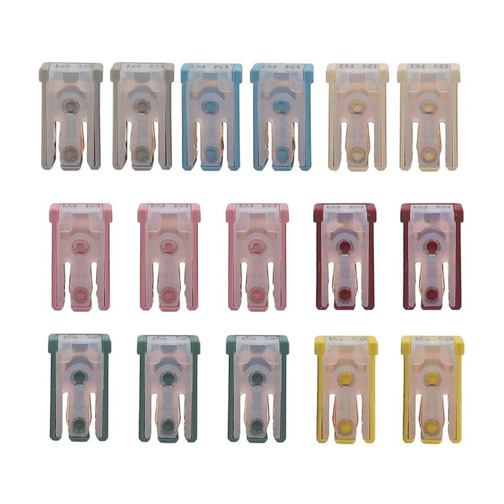 【FLASH-SALE!】Automotive Shaped Fuse Kit 16Pcs Mini Slotted 15A-60A 32V Car Fuses Assortment Replacement Fuses