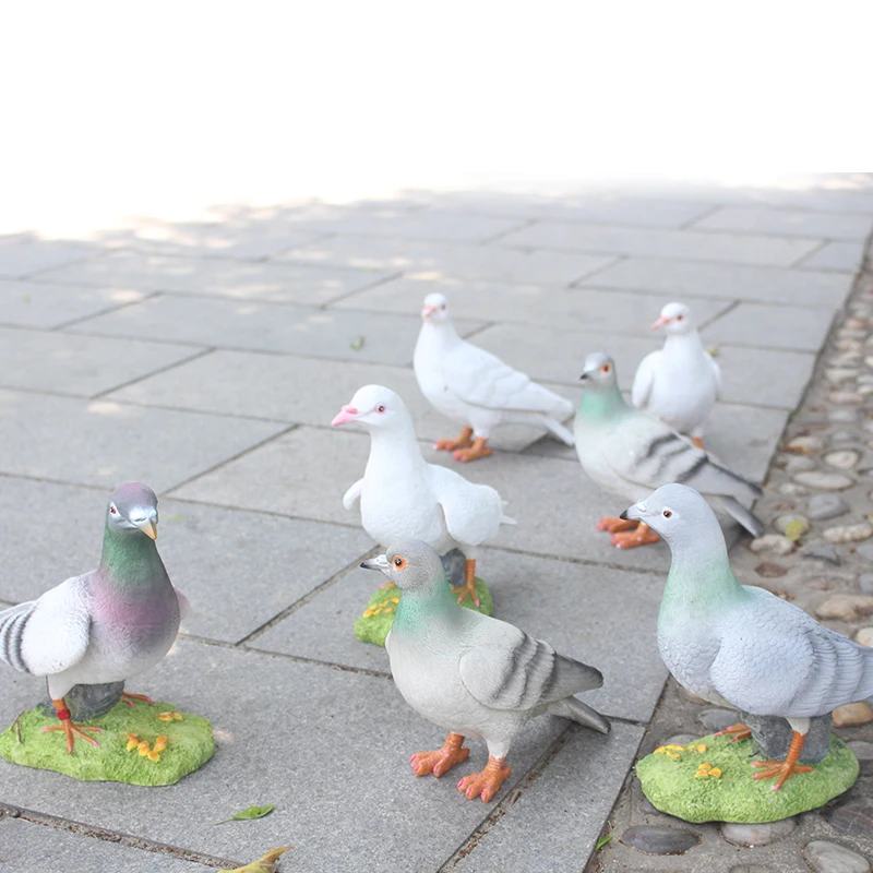 Dove Creative Simulation Ornament Bird Statue Animal Sculpture Home Garden Decor Pigeon Figure Doves Figurine for Furnishing