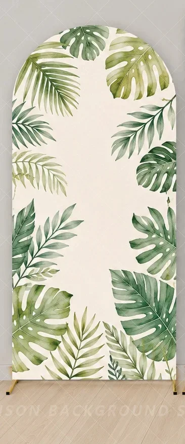 Safari Jungle Animals Arch Backdrop Set Giraffe Lion Zebra Elephant Tiger Tropical Leaves Baby Shower Birthday background