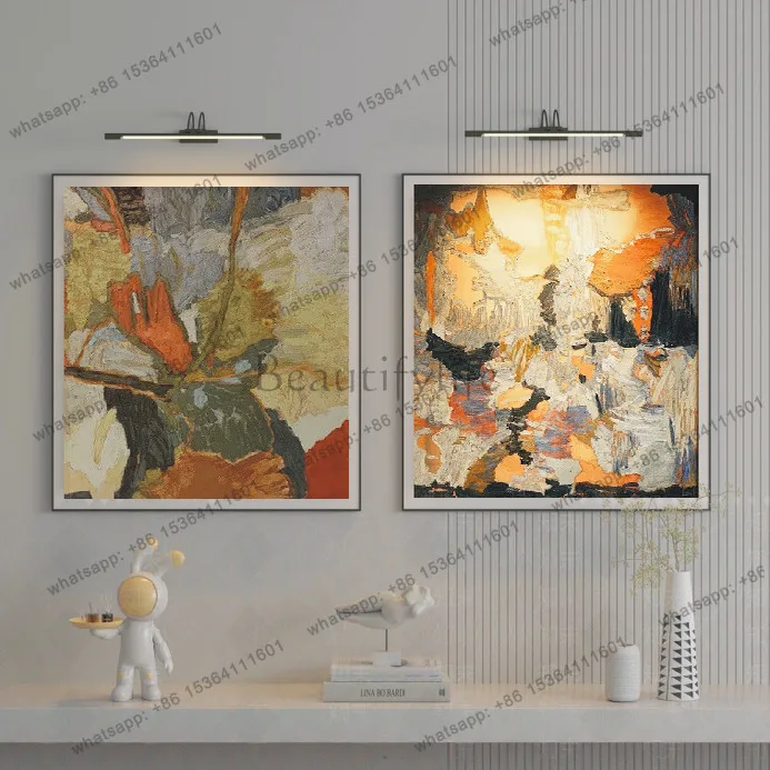 French medieval hanging paintings, simple abstract plant paintings, custom metal frames