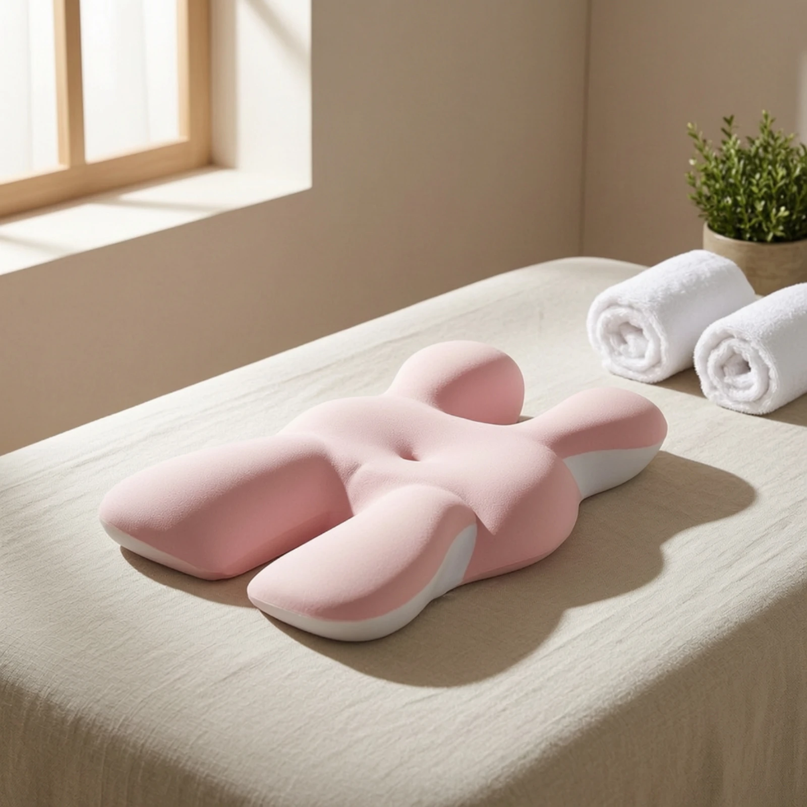 Butterfly Contour Pillow Contoured Neck Support Pillow Bedding Pressure Relief Memory Foam for Side Sleepers, Bedroom