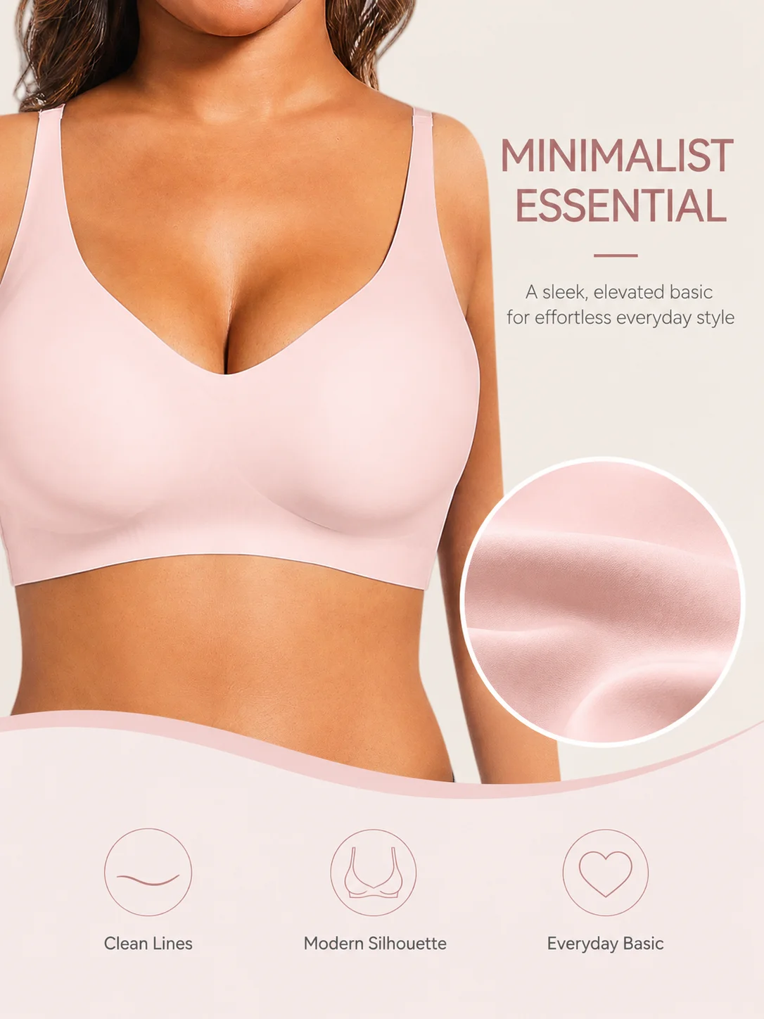 Women's Soft Support Seamless Underwear Comfortable Gathering No Steel Ring Collection Light Thin Breathable Bra Style