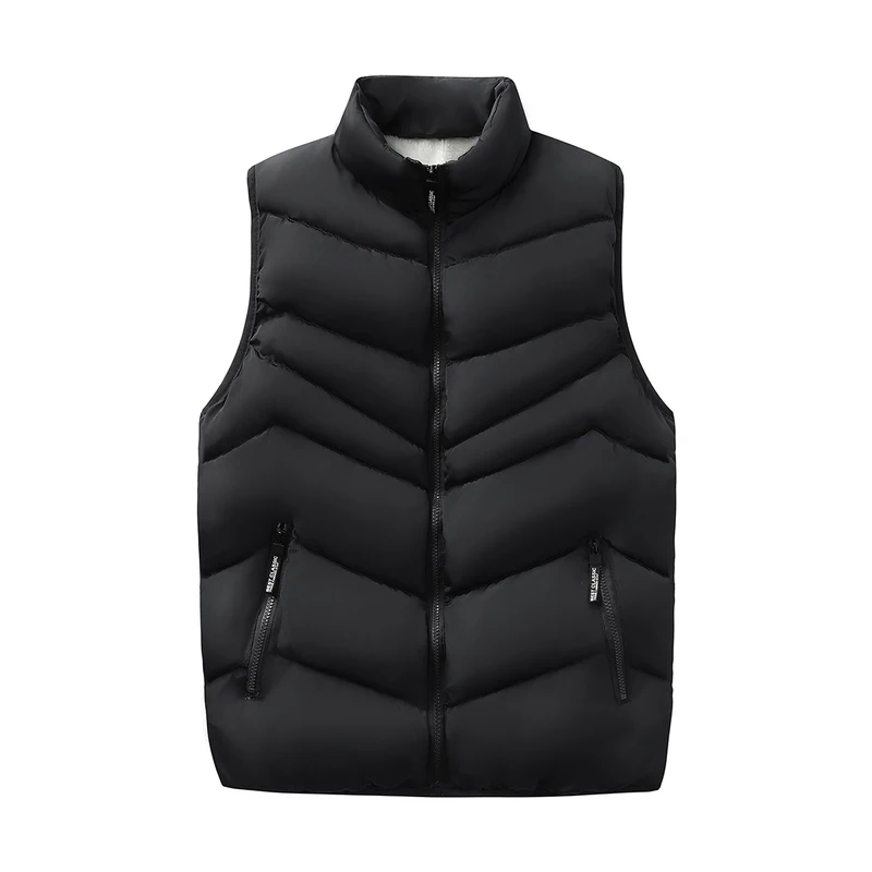 

Men's Fleece Lined Thickened Cotton Vest Autumn Winter Warm Casual Sleeveless Pure Color Backless Jacket for Youth And Middle...