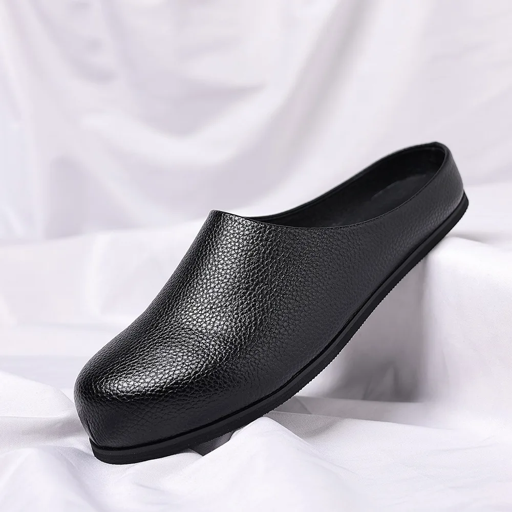 

Дизайнерские туфли с надписью, черные мужские туфли-лодочки, повседневная деловая обувь для мужчин, полутапочки, модные мужские туфли-мюли, роскошные