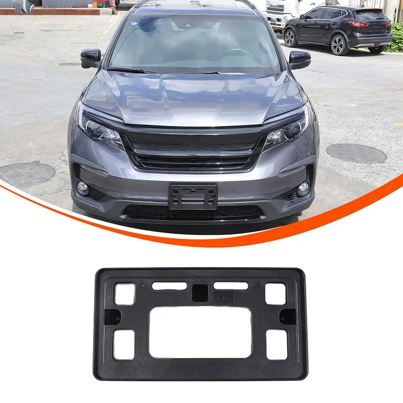 

For Honda Pilot 2015-2022 ABS Black License Plate Bracket Front Tow Hooks License Plate Mount License Plate Frame