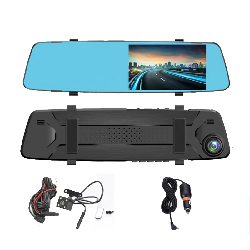 

4.3in 1080P Car DVR Dash Camera Rear View Dual Lens HD Night Vision Reversing Recorder