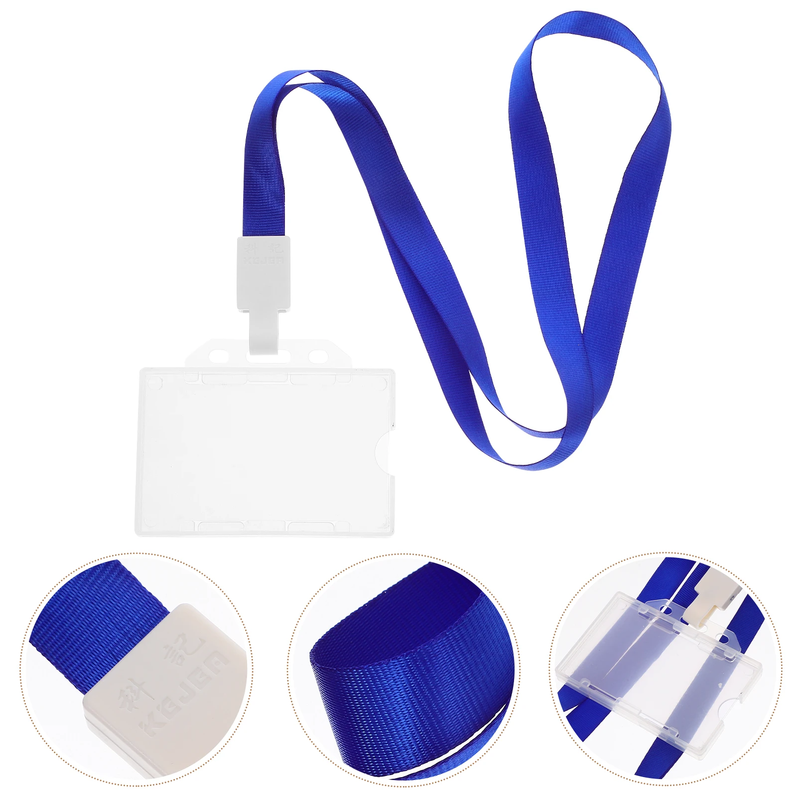 

1 set Clear Badge Holder Sleeve For Id Credit Cards Lanyard Use Transparent Card Protector Covers Office School Factory