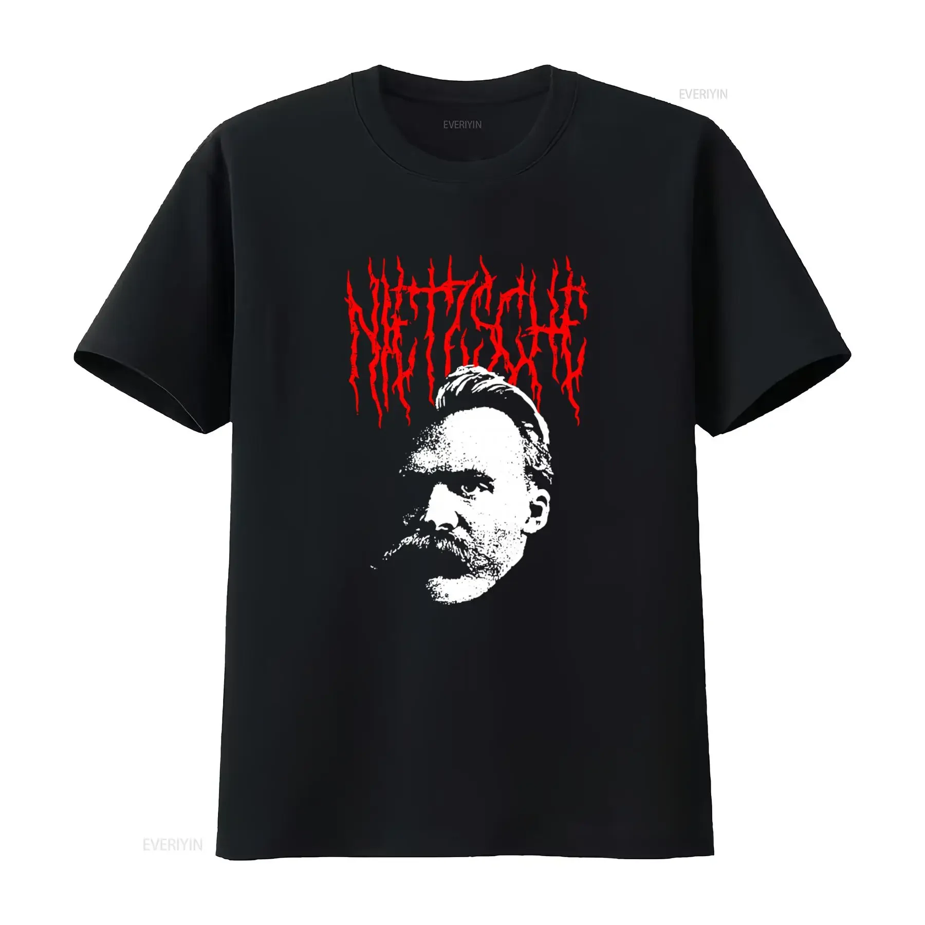 Friedrich Nietzsche Philosophy T shirt Stylish Philosopher Print for Intellectuals vintage Washed Unisex designer clothes