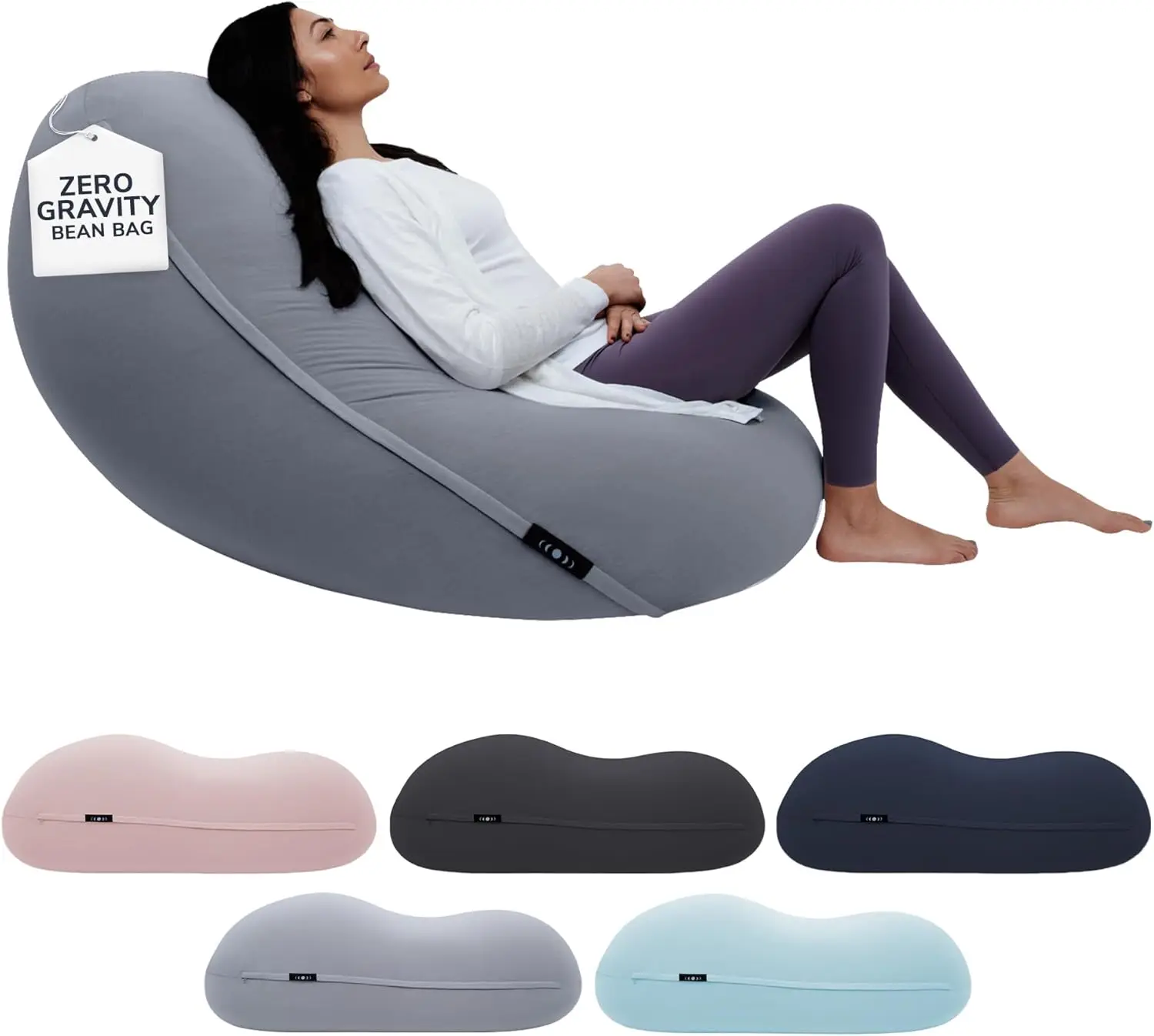 Bean Bag Chairs for Adults, Gray – The Zero-Gravity Beanbag Chair for Stress, Comfort & All Day Deep Relaxation