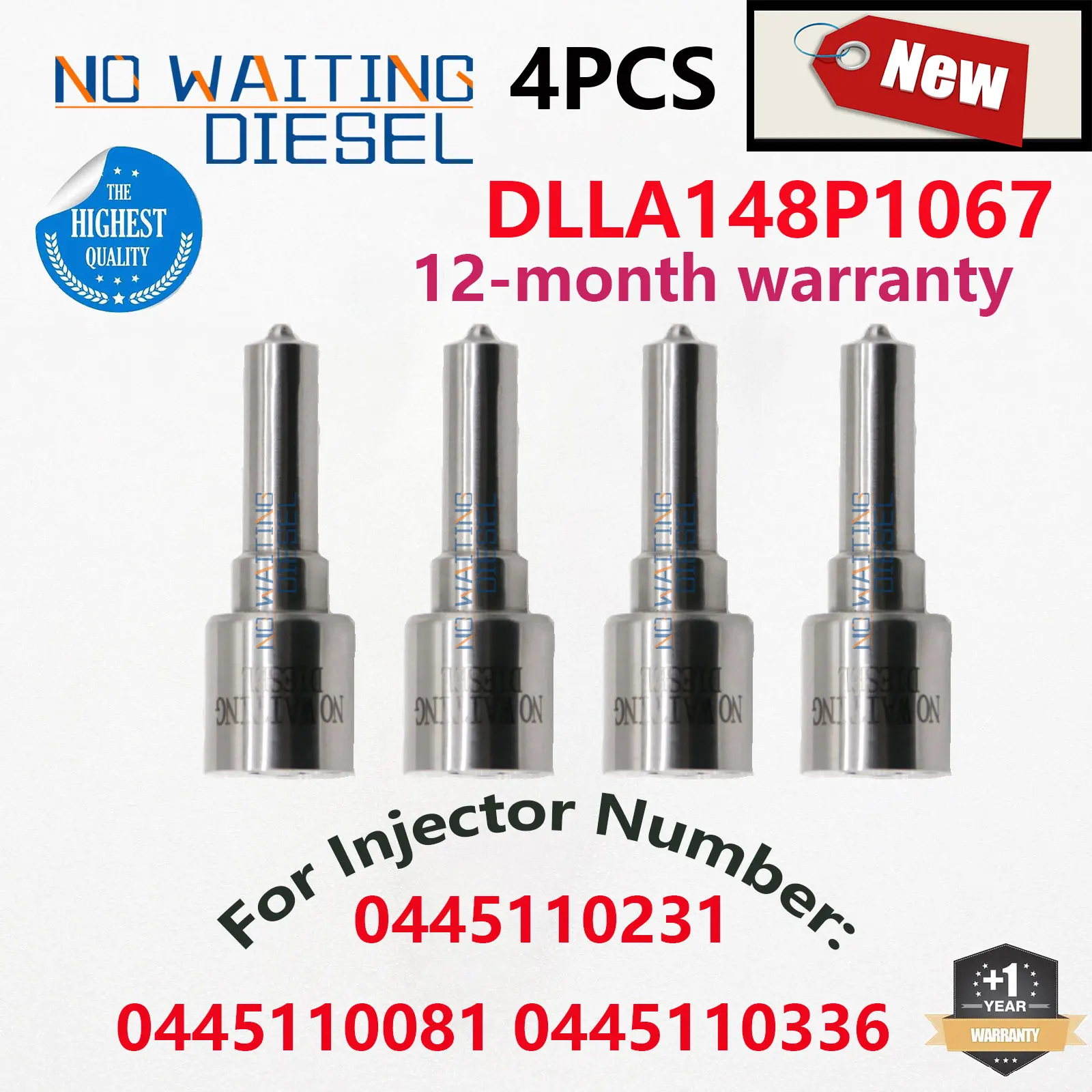 4 PCS DLLA148P1067 Bico Parte 0433171693 Injetor Diesel 0445110231 0445110081 0445110336 Para Agrale-Deutz Nissna