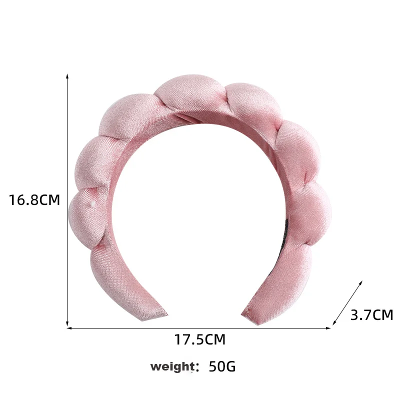 Retro Puffy Hair Band Sponge Headbands for Women Velvet Cloth Padded Girls Makeup Hairband Beauty Fashion Hairband Accessories