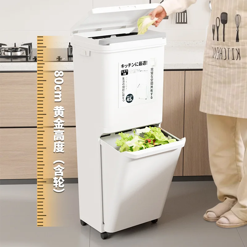 Kitchen Pull-Out and Press Double-Open Trash Can: A Smart Bin for a Tidy Home thumbnail