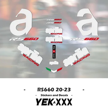 อุปกรณ์เสริมรถจักรยานยนต์ Fairing สติกเกอร์รถเต็มรูปแบบกันน้ําสติกเกอร์สะท้อนแสงสําหรับ Aprilia RS660 ฿ 660 RS660