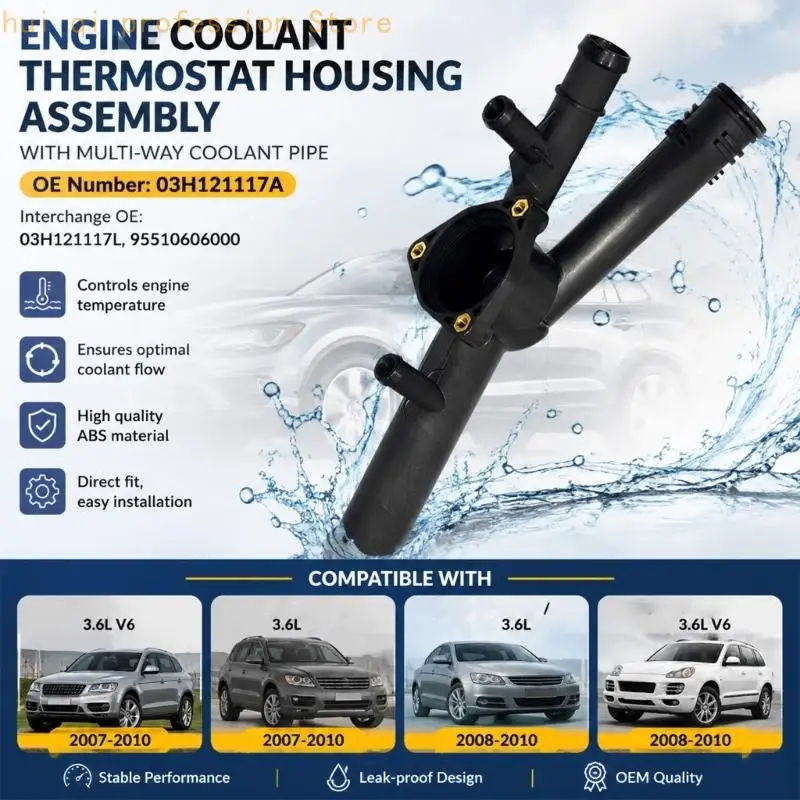 Automotorkühlmittel-Thermostatgehäusebaugruppe 03H121117A 03H121117L 95510606000 H8WE – Detail 5