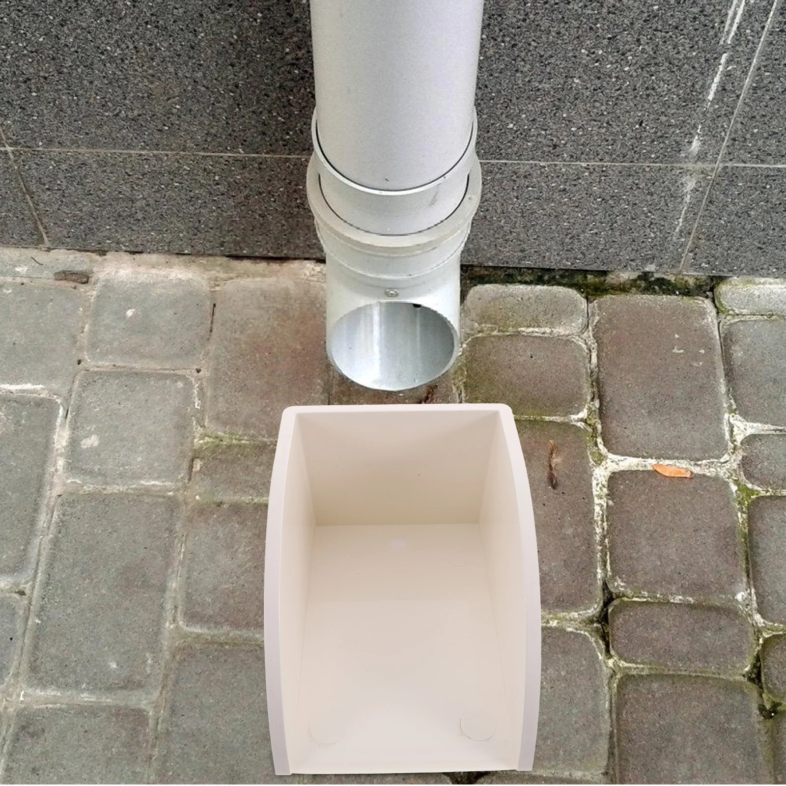 Water Dustpan Existing Downspout Connection Splash Block Collection Barrels Trap Rain Pvc to Rainwater from Gutter