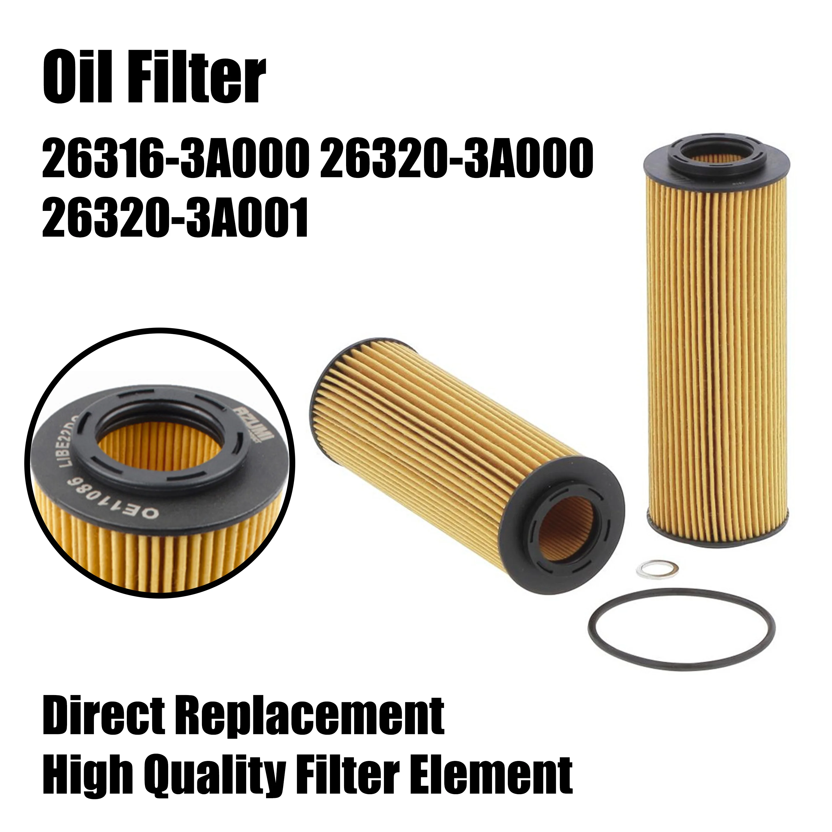Oil Filter 26316-3A000 26320-3A000 26320-3A001 Replacement For Hyundai Kia 3.0 V6 CRDi Diesel SUV Engine