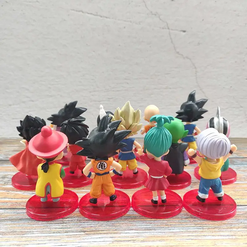 7CM Q-versie Dragon Ball Z Super Saiyan Son Goku Anime Figuur Vegeta IV Son Gohan Majin Buu actie Beeldje Model Geschenken Speelgoed