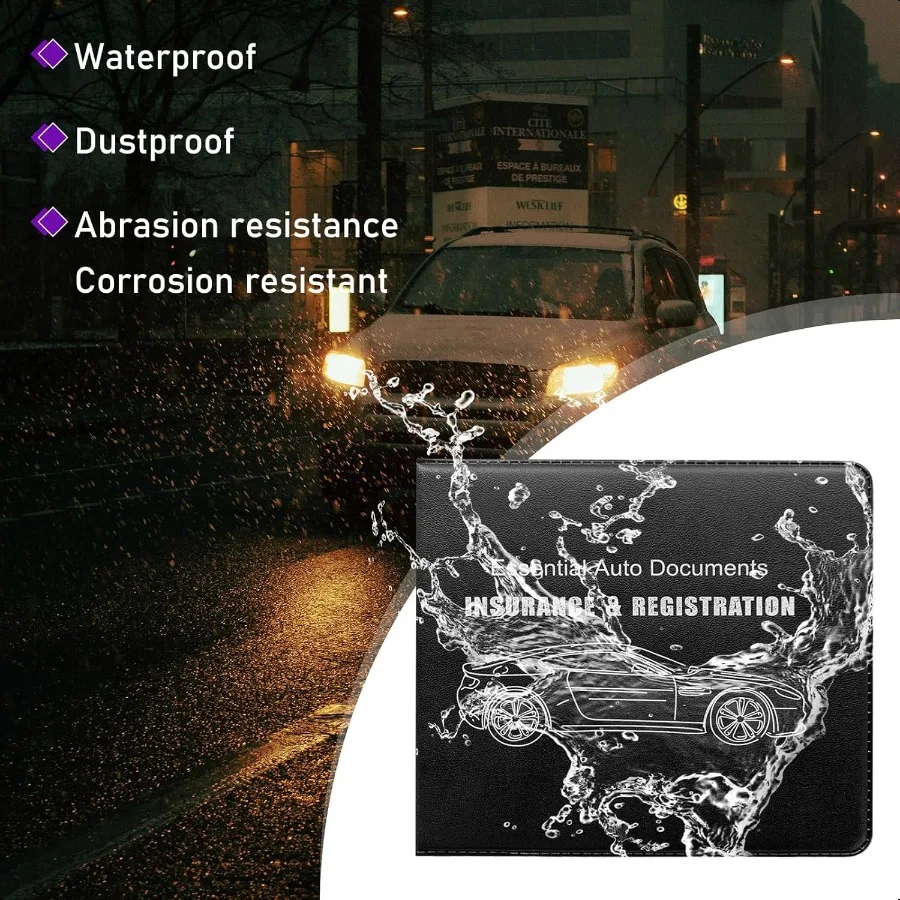 ที่เก็บเอกสารทะเบียนรถและประกันภัย 4 ชิ้น สำหรับใส่ในกล่องเก็บของในรถยนต์ พร้อมฝาปิด สำหรับเก็บใบขับขี่และเอกสารสำคัญอื่นๆ