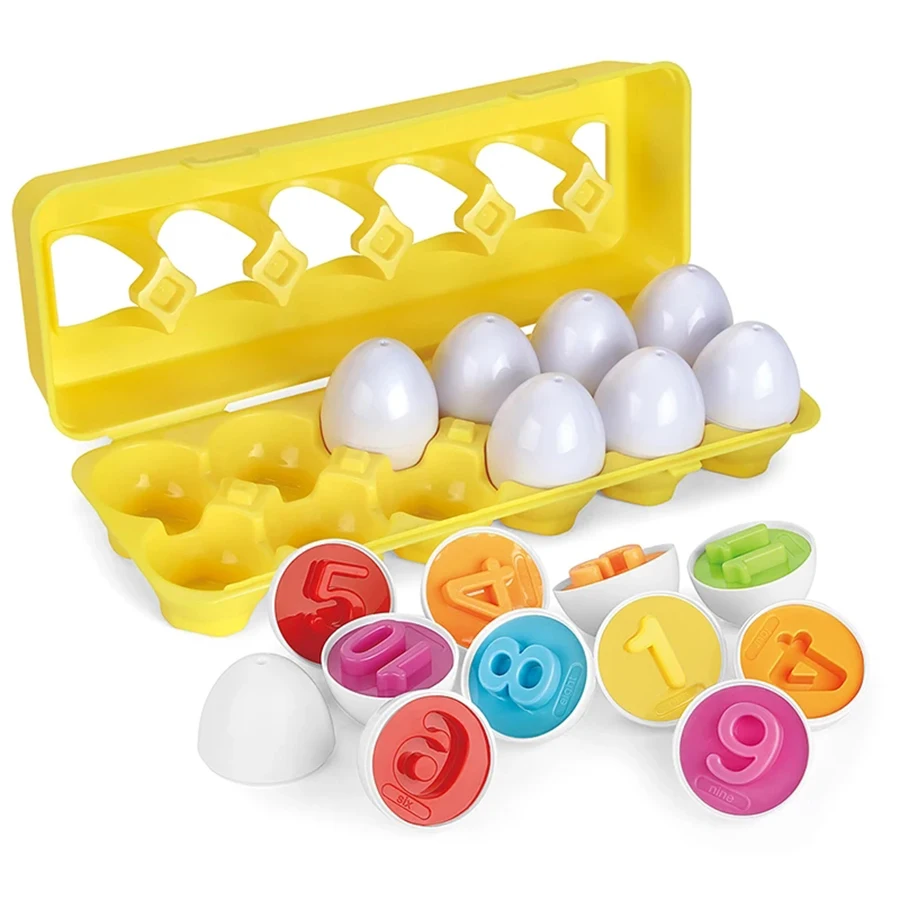 1pcs Montessori Baby Toys Match Egg Puzzle Geometry Matching Egg Color Shape numerical Easter Egg Educational Toys For Children