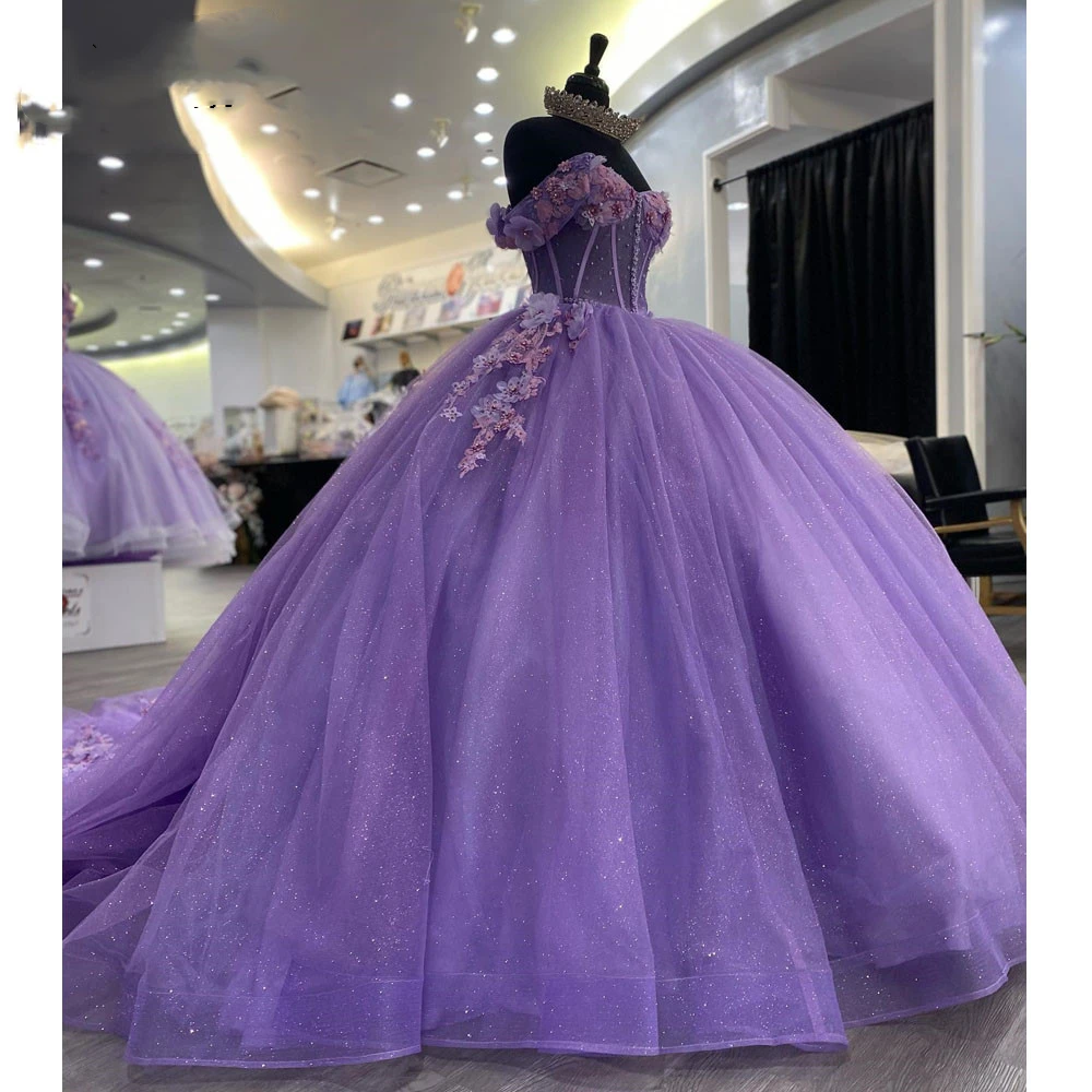 ANGELSBRIDEP Purple Quinceanera Dresses For 15 Years Old Girls Sweetheart Beaded Birthday Party Gowns Graduation Customized