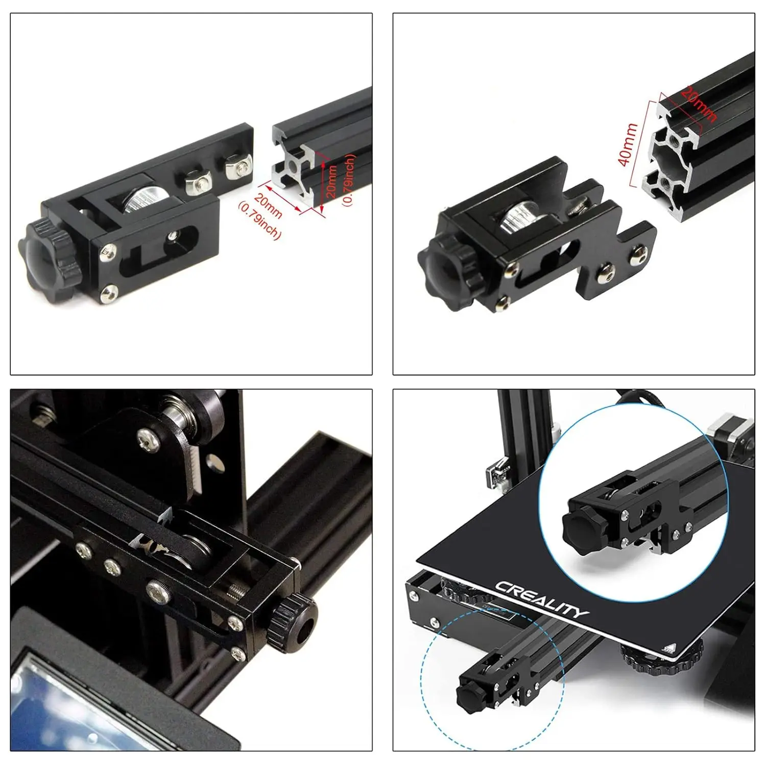 3D-Drucker 2020/2040 X- und Y-Achsen-Spannvorrichtung, Riemenspanner, Riemenspanner für Ender-3/3S/Pro/V2/CR-10/10S/10S Pro 3D-Drucker – Detail 4