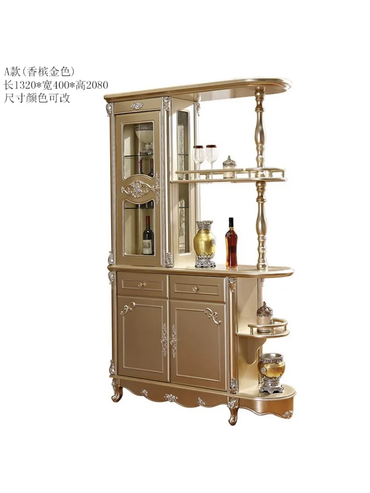 Customized Partition Hallway American-Style Solid Wood European-Style Double-Sided Screen Shoe Cabinet Wine Cabinet