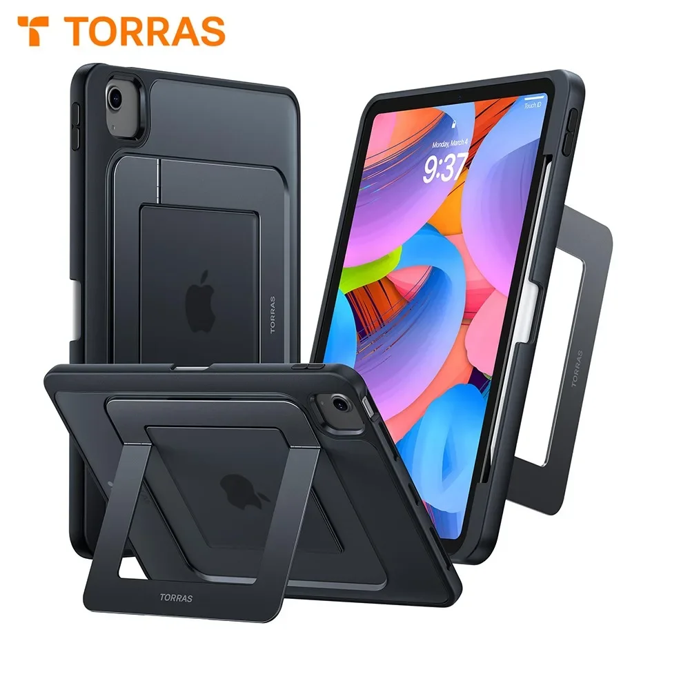 

TORRAS-Adjustable Stand Case with Pen Holder, iPad Cover, iPad Air5, Air 4, 10.9Inch, iPad Pro, 2020 Version iPad Pro 202411Inch