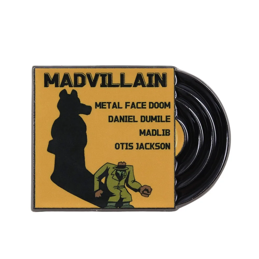 Vinyl Record Enamel Pins Music Album Brooch Collection MF-DOOM Metal Badge Hip Hop Rock Band Lapel Pin Fans Jewelry Gift